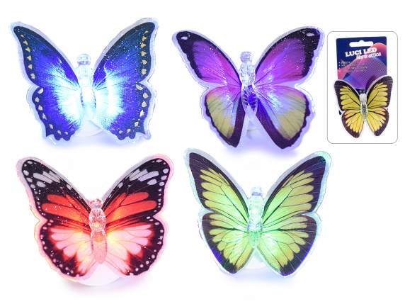 Farfalla adesiva luminosa in blister singolo