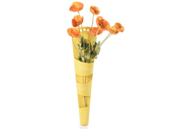 Cono de flor de papel semi-repelente al agua para colgar