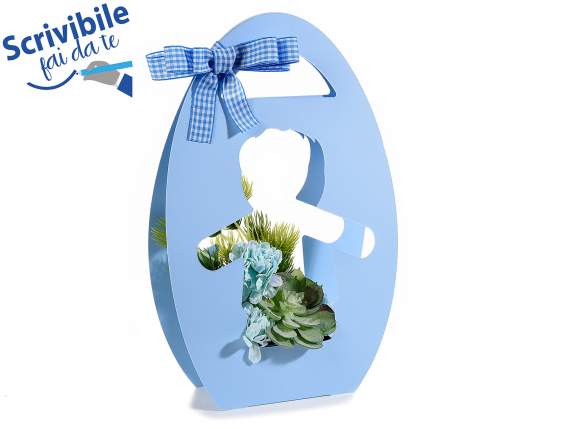 Flower basket for children in semi-water repellent colored p