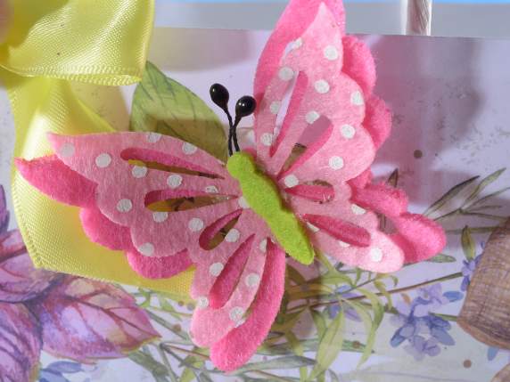 Pachet de 12 fluturi de pânză colorați cu bandă dublu-față