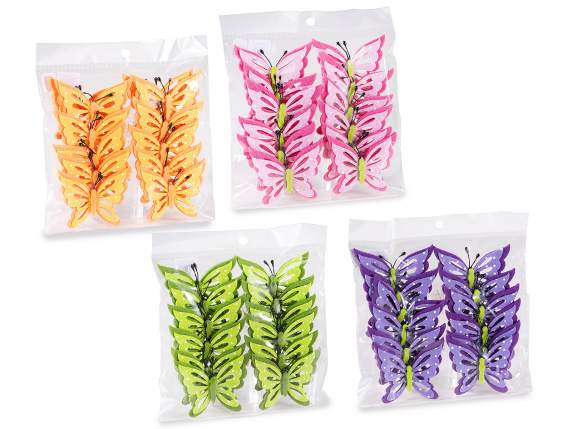 Pachet de 12 fluturi de pânză colorați cu bandă dublu-față