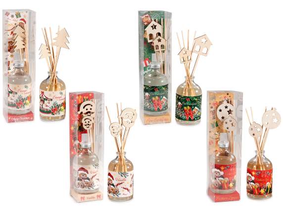 Ambientador de 100 ml con palitos de madera de Navidad