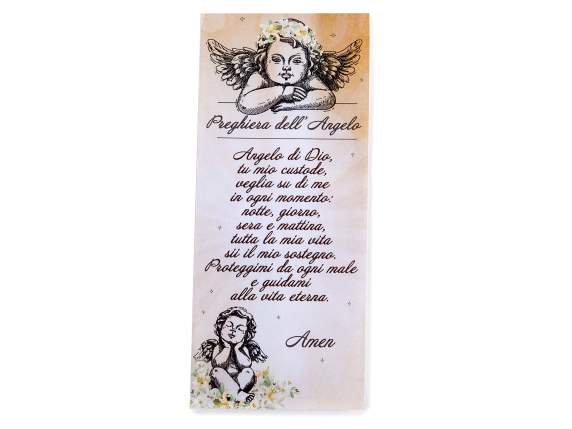 Tarro de cristal con ángel de resina con oración