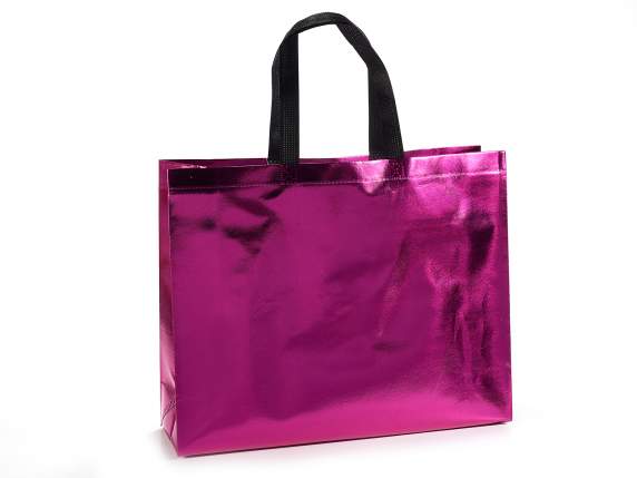 Fuchsia metallic non-woven bag