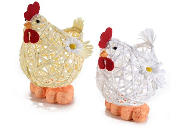 Gallina portadolci in carta colorata con margherita