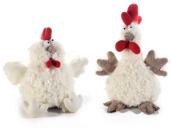 Gallo e gallina campagnola decorative