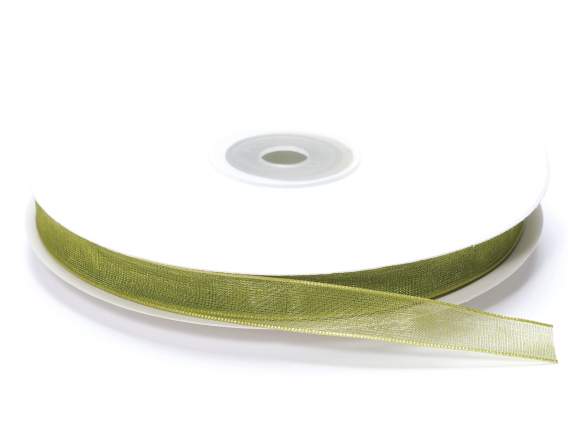 Garden green organza ribbon 10mm x 50mt