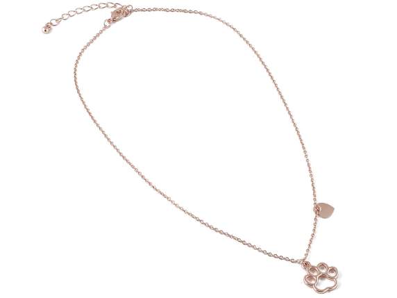 Collar de metal con colgante de perro y gato en tubo de ensa