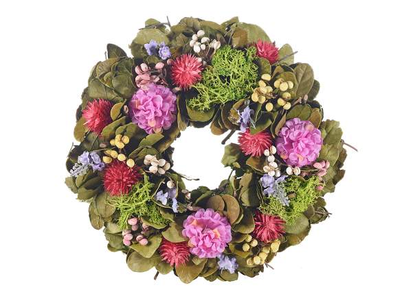 Garland of flowers and colorful berries