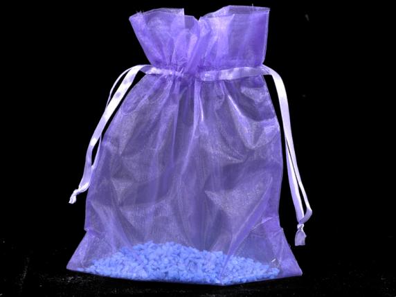 Geanta din organza violet orhidee 17x22 cm cu cravata