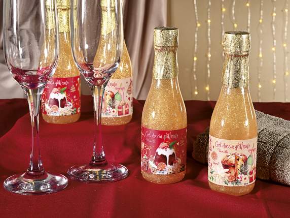 Botella 190 ml con gel de ducha perfumado con purpurina