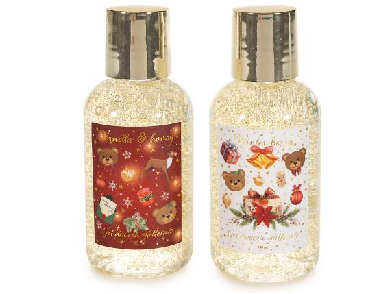 Set de regalo de Navidad con gel ducha con purpurina 100ml