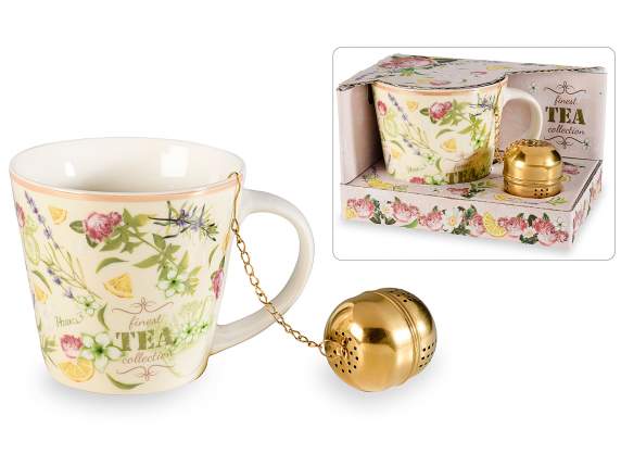 Erbe-Camomilla porcelain mug with filter and gift box