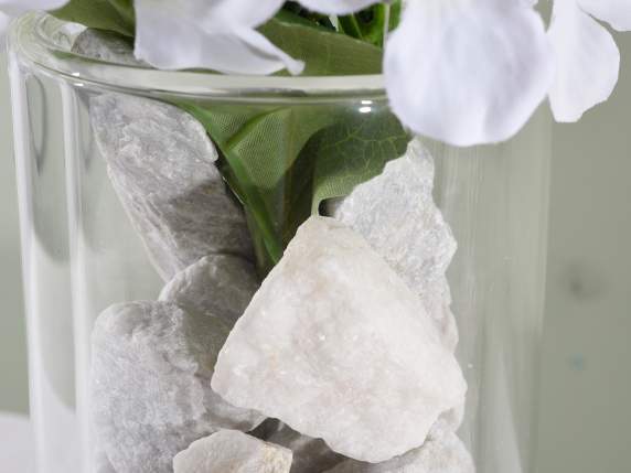 Set of 3 clear glass cylinder candle holder vases