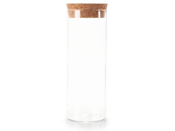 Glass sugared almond jar with cork