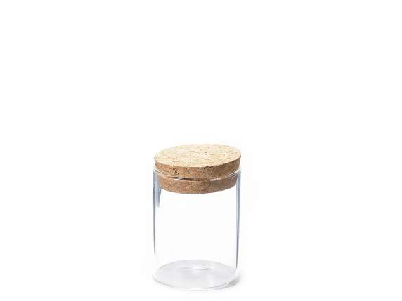 Glass sugared almond jar with cork