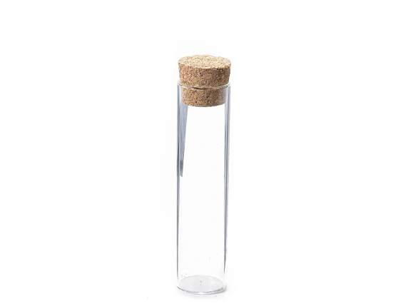 Glass tube for sugared almonds with cork