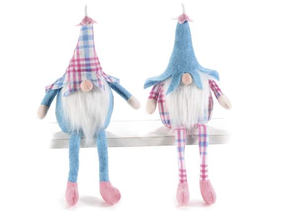 Gnome à longues pattes du Bois du Printemps en tissu