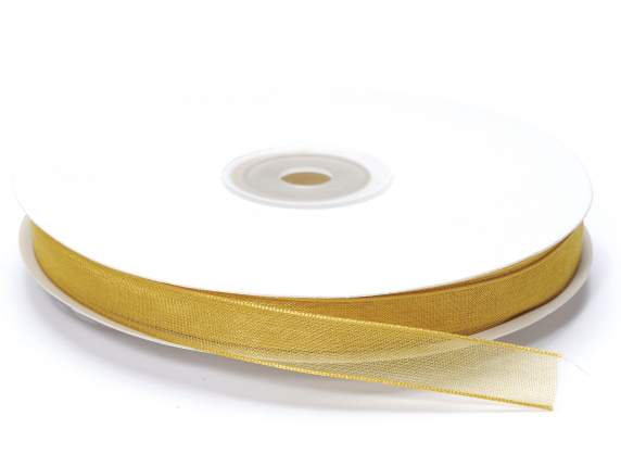 Gold organza ribbon 10mm x 50mt