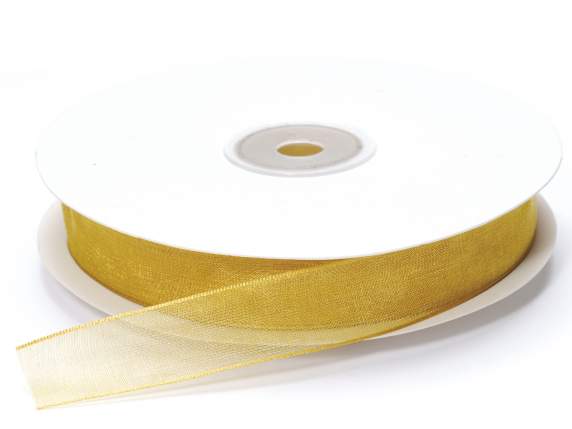 Gold organza ribbon 15mm x 50mt
