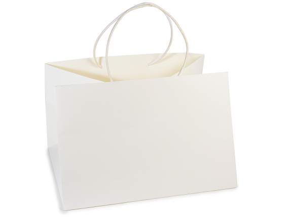 Grand sac/enveloppe en papier rigide avec anses torsadées
