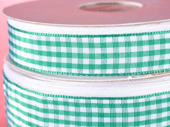 15mm Emerald Green Checkered Ribbon
