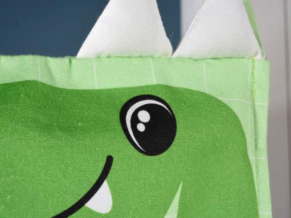 Grembiule per bambini animaletto in cotone con 2 tasche