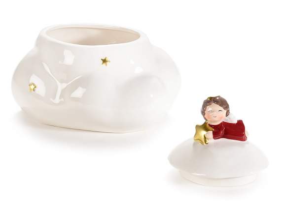 Pot à nourriture en céramique brillante en forme de nuage