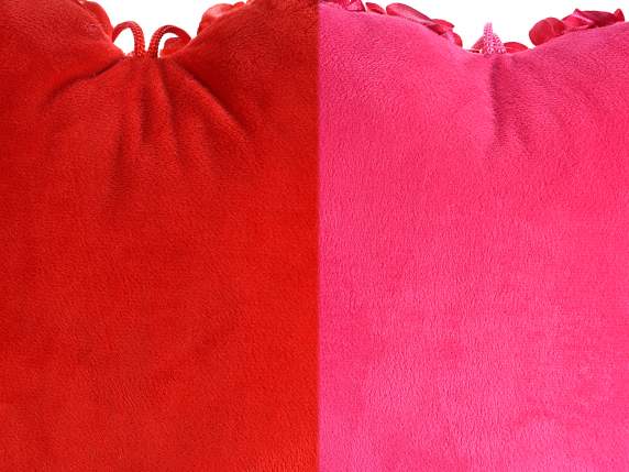 Cuscino cuore c-rose in stoffa e retro peluche da appendere