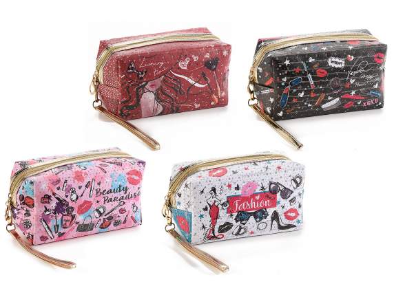 Astuccio beauty in similpelle con design Trucchi