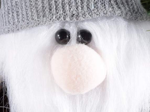 Babbo Natale stoffa c-barba eco-fur e cappello con stella