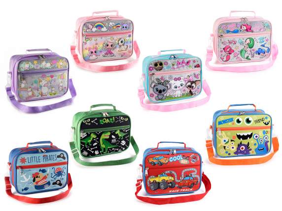 Borsa termica - lunch bag tasca frontale, manico e tracolla