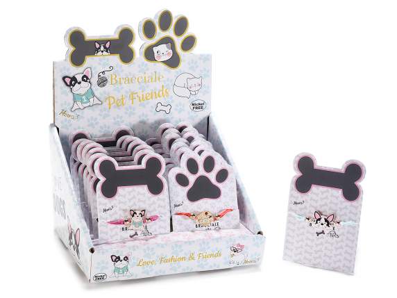 Braccialetto in corda colorata Pet Friends in card e espo