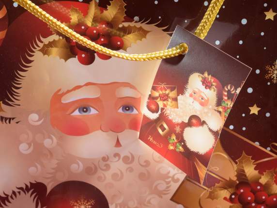 Sacchetto-busta in carta lucida Christmas Village con tag