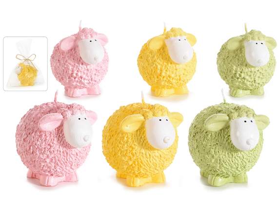 Set 2 candele a pecorella in confezione singola