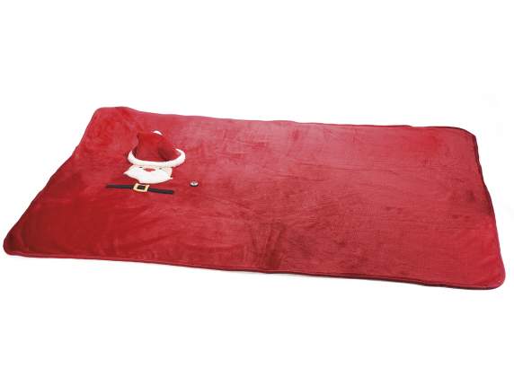 Coperta personaggio natalizio peluche con chiusura bottone