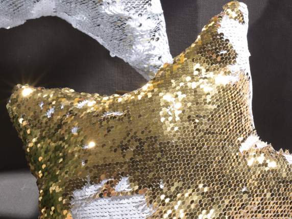 Cuscino a stella c-paillettes reversibili da appendere