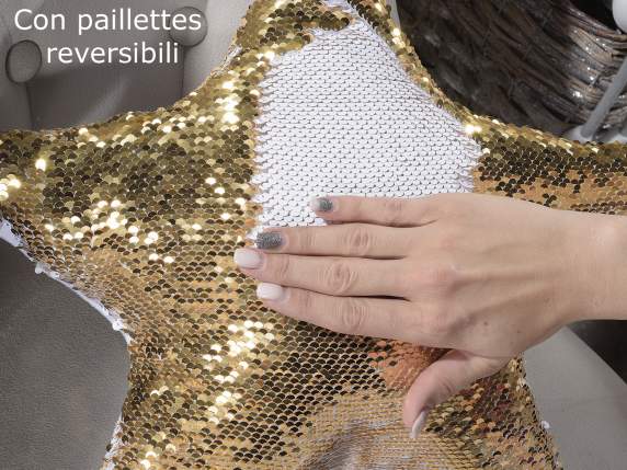Cuscino a stella c-paillettes reversibili da appendere