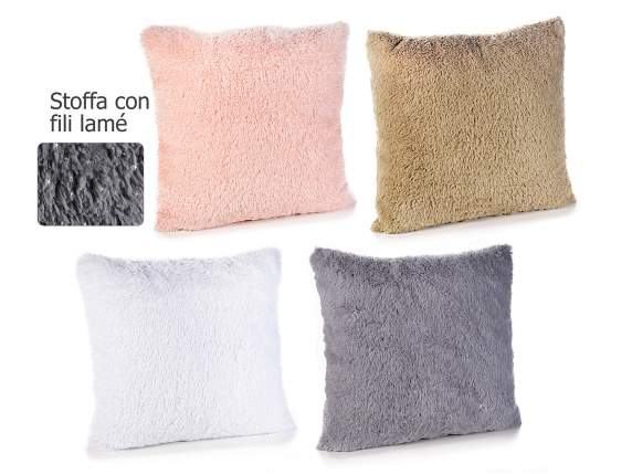 Cuscino in morbido eco-fur sfoderabile con fili lamé