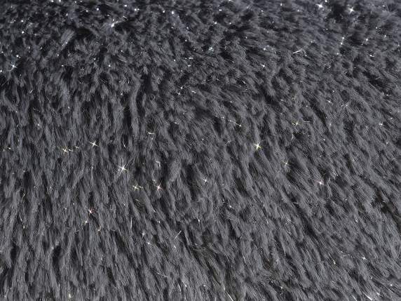 Cuscino in morbido eco-fur sfoderabile con fili lamé