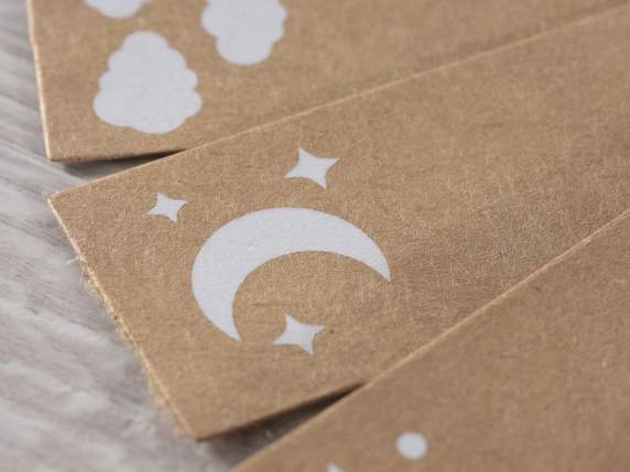 Confezione 50 tag in carta naturale Cielo e Terra e cordino
