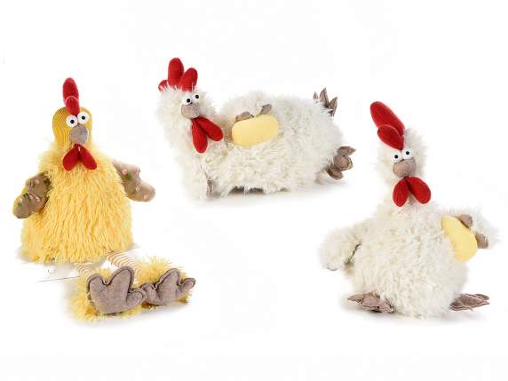 Gallina campagnola di peluche da appoggiare