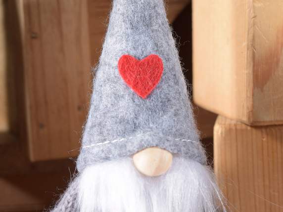 Babbo-Mamma Natale con cuore sul cappello da appendere