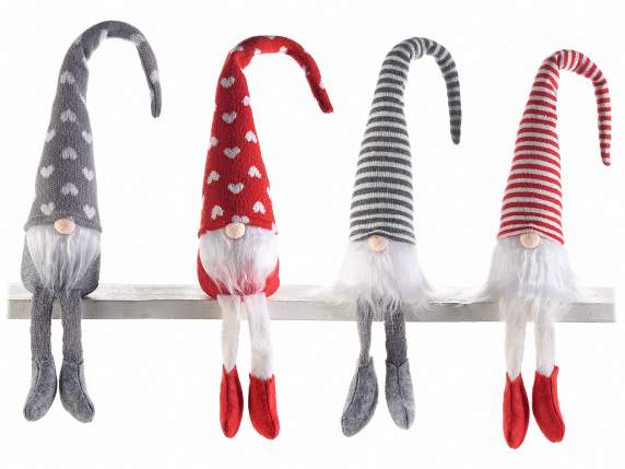 Babbo Natale gambelunghe in panno con cappello modellabile