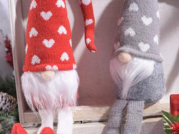 Babbo Natale gambelunghe in panno con cappello modellabile