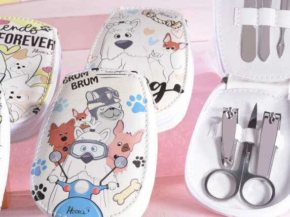 Set manicure c-6 accessori custodia similpelle Happy Pets