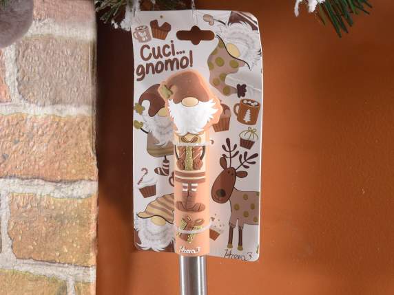 Utensile cucina nylon, manico acciaio-silicone Babbo Natale