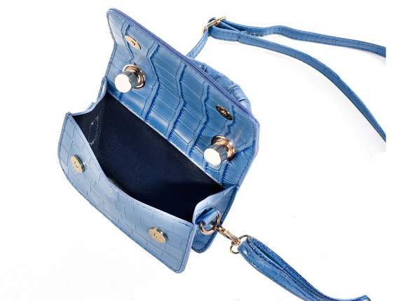 Mini bag a mano in similpelle effetto coccodrillo