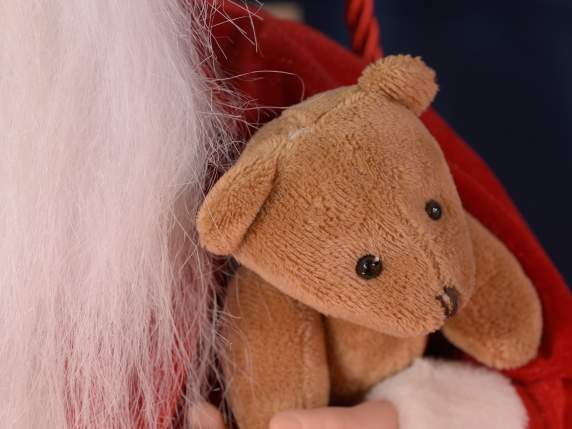 Mongolfiera 80cm c-Babbo Natale, orsetto e doni da appendere