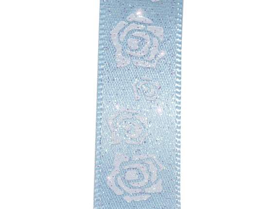 Nastro in raso con rose glitter